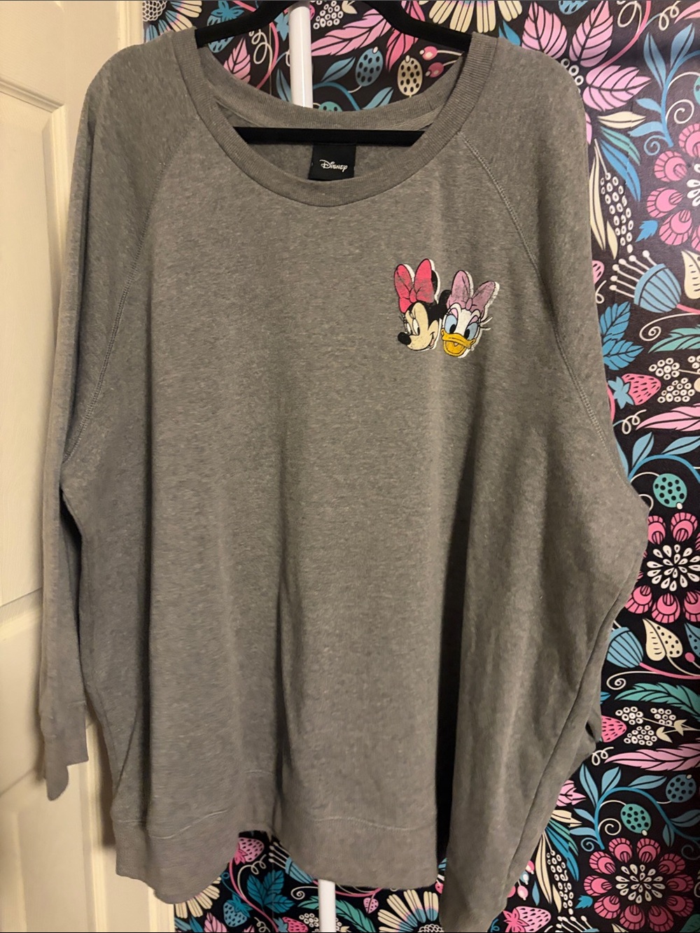Disney Gray Crewneck Sweatshirt with Minnie & Daisy